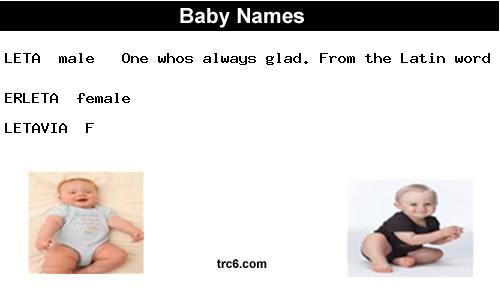 erleta baby names
